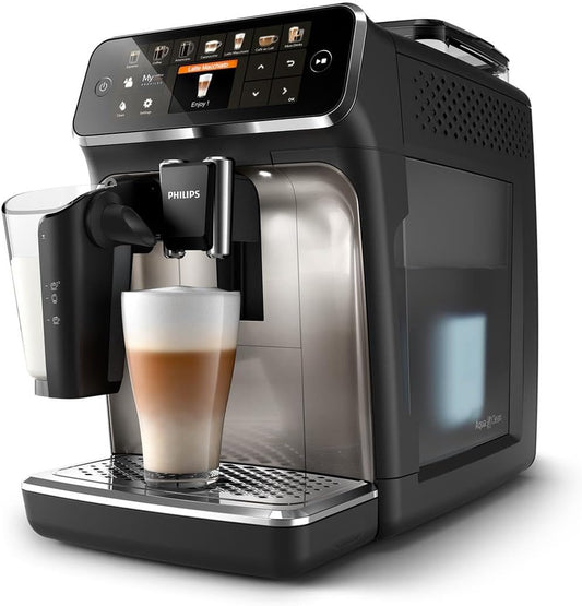 Kaffeevollautomat Serie 5400– LatteGo Milchsystem, 12 Kaffeespezialitäten, Intuitives Display, 4 Benutzerprofile, Chrom (EP5447/90)